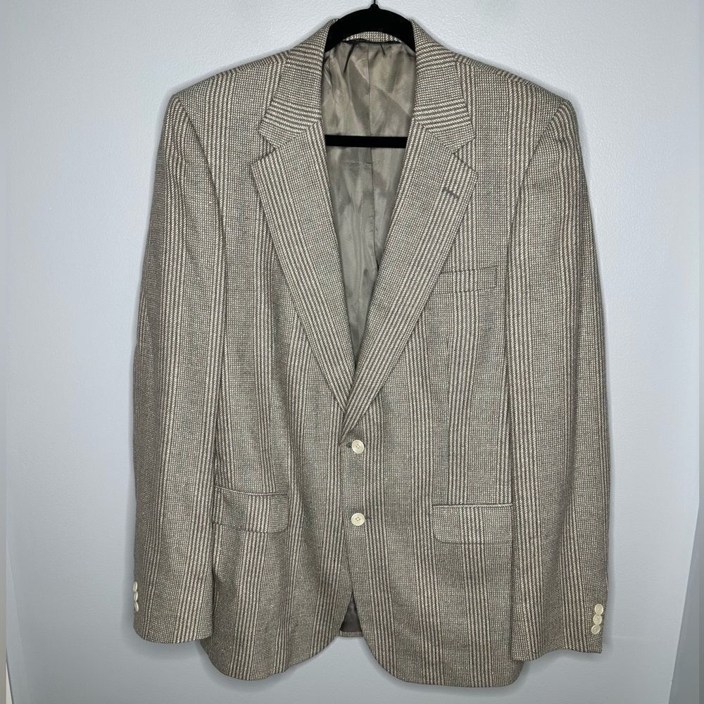 Burberry vintage Men's Houndstooth grey blazer Suit 42R